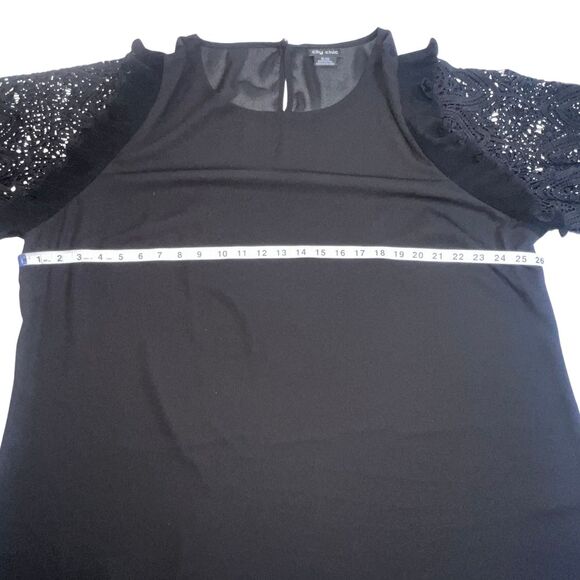 City Chic Blouse Womens 22 Black Boho Cottagecore Crochet Fairy Whimsy Goth Top - Picture 9 of 10